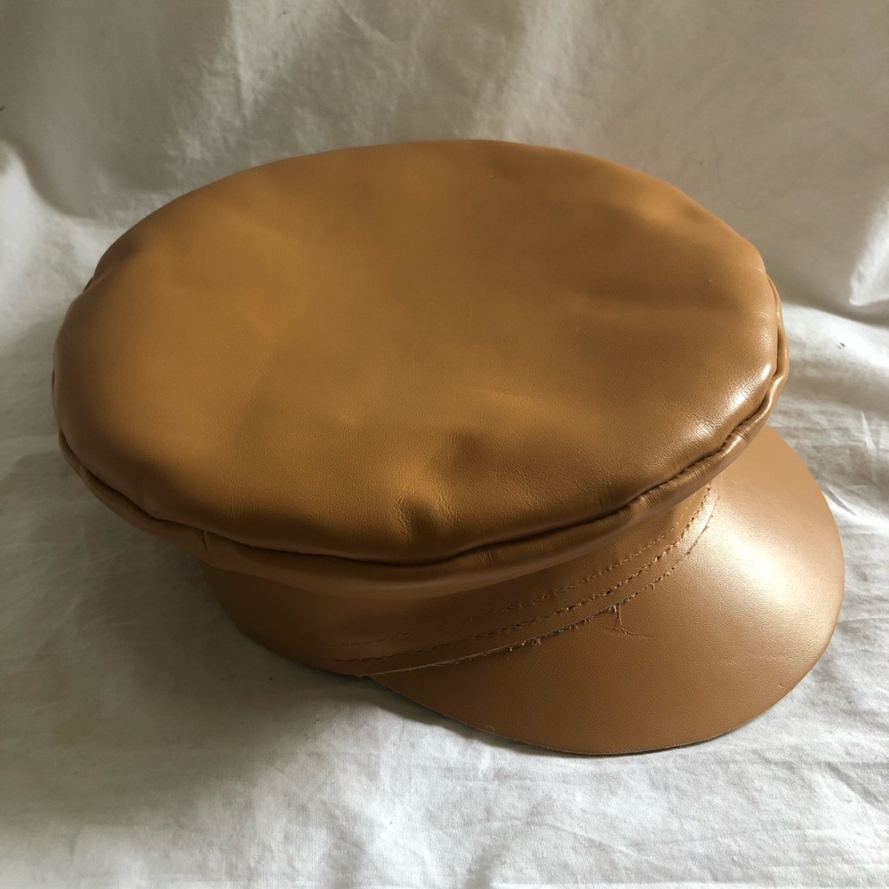 Lack Of Color Tan Leather Biker Cap